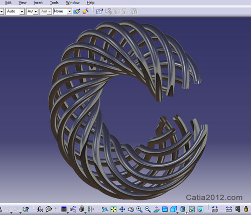 فیلم آموزش مدلسازی پیشرفته یک پروفیل تو هم در نرم افزار کتیا catia
